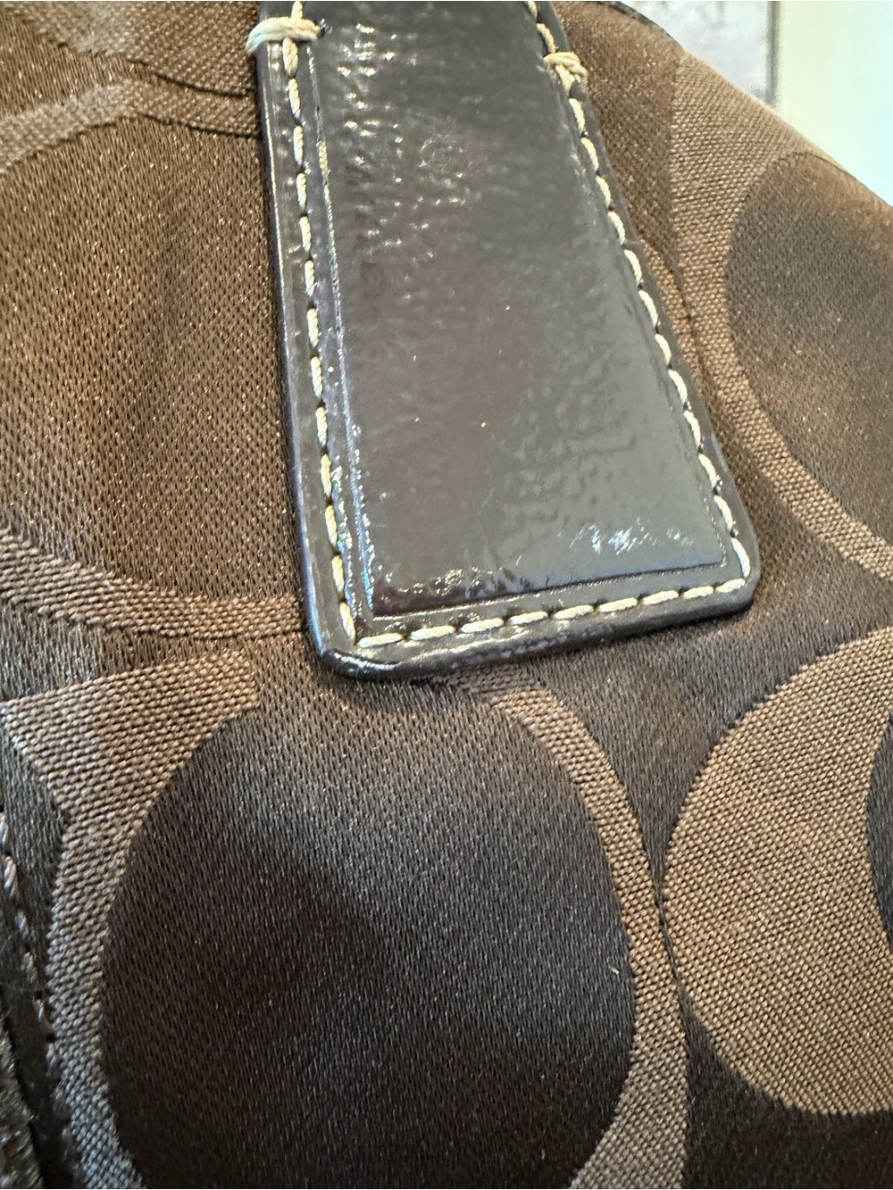 Genuine COACH Brown Signature Logo HANDBAG Purse Tote H1173-F18036 EUC - Picture 14 of 17
